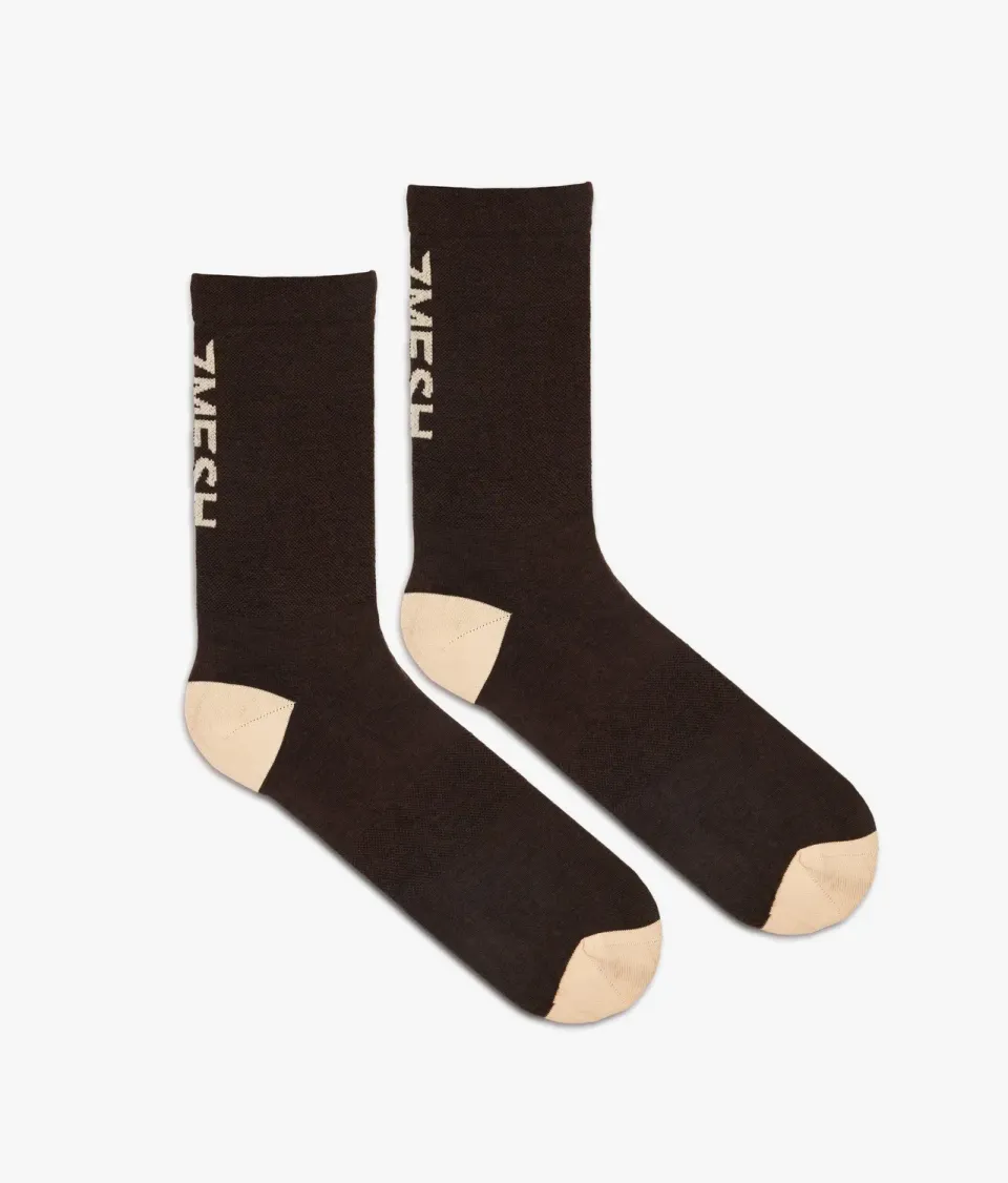 7MESH Ashlu Merino Sock strumpor Dark Chocolate