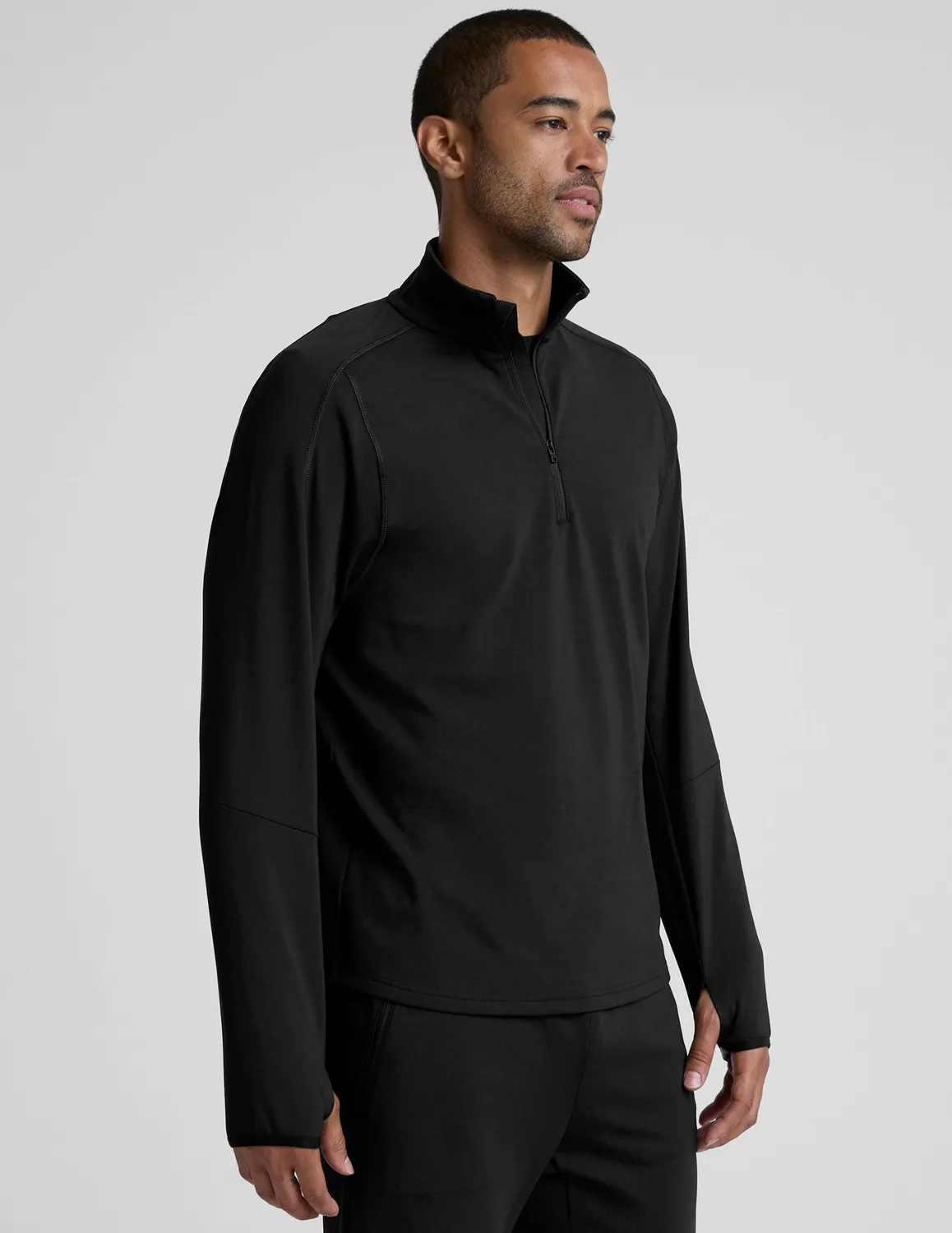 Beyond Yoga Pacer Fleece-Backed Quarter Zip herrtröja svart
