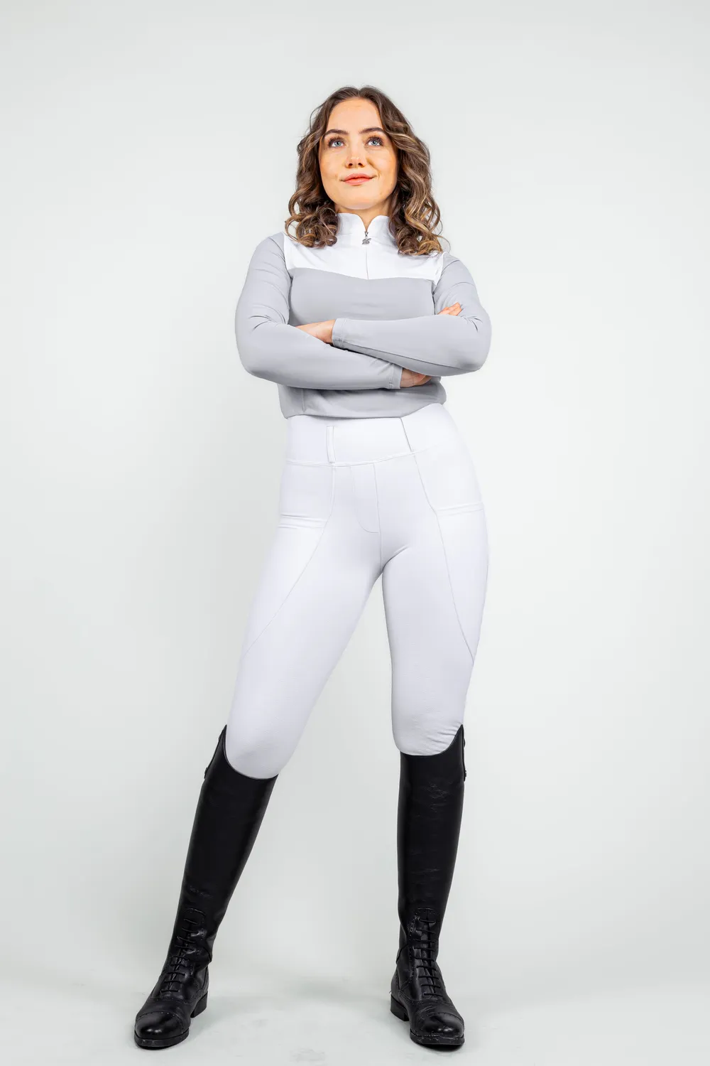 ZacZess London Hybrid ridleggings vit halvskodda