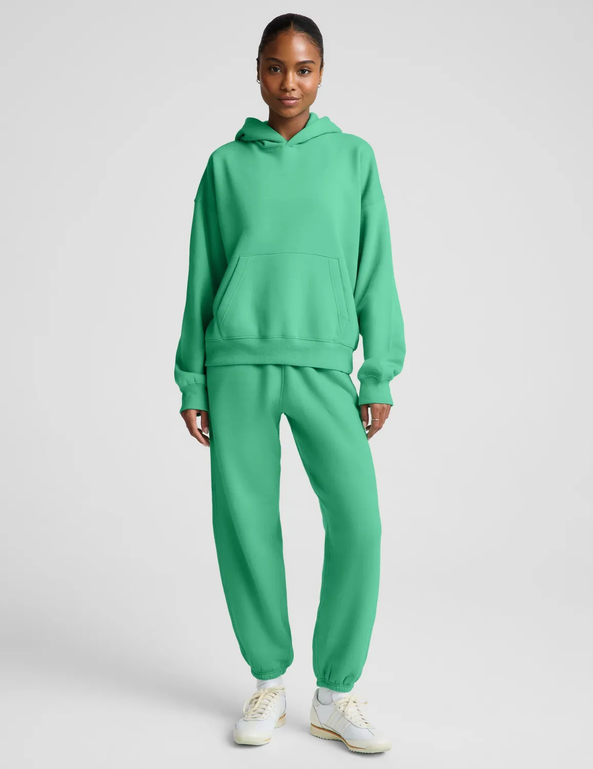 Beyond Yoga LuxeFleece 2.0 Hoodie hoodtröja Jade Pool bomull