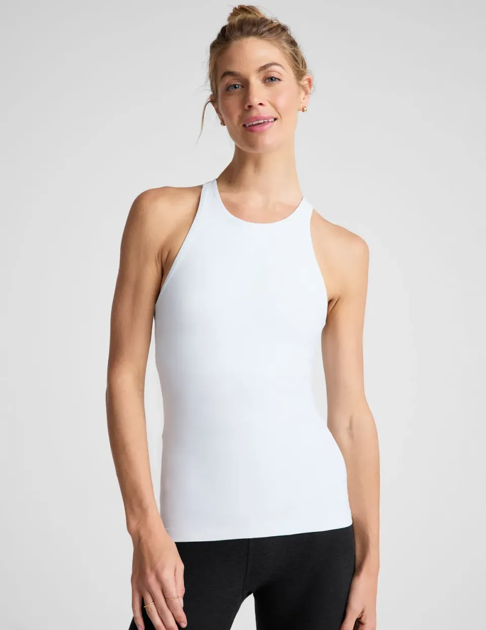 Beyond Yoga Spacedye Refocus Tank linne Cloud White med bh