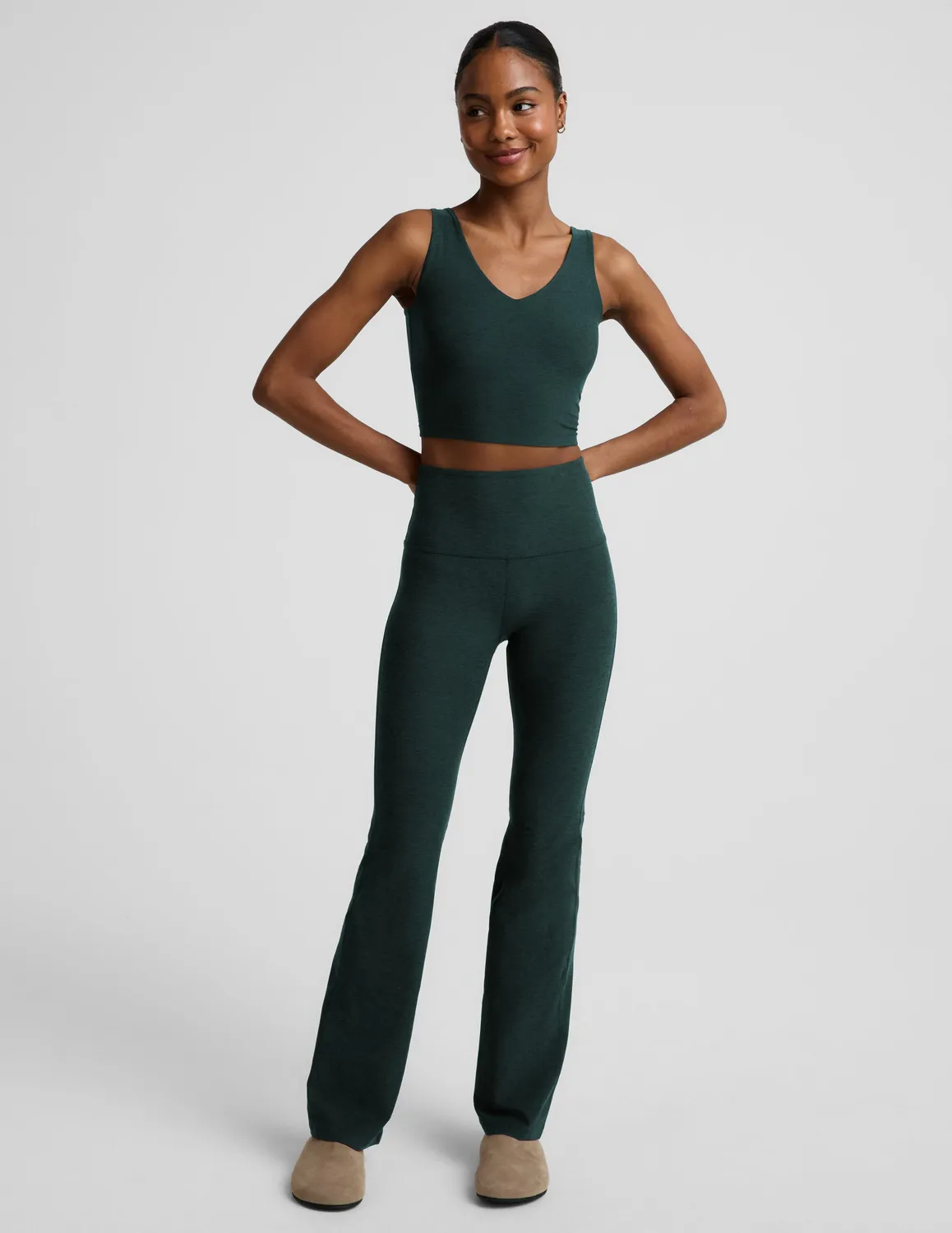 Beyond Yoga Spacedye Good Day Cropped Tank träningslinne Dark Ivy