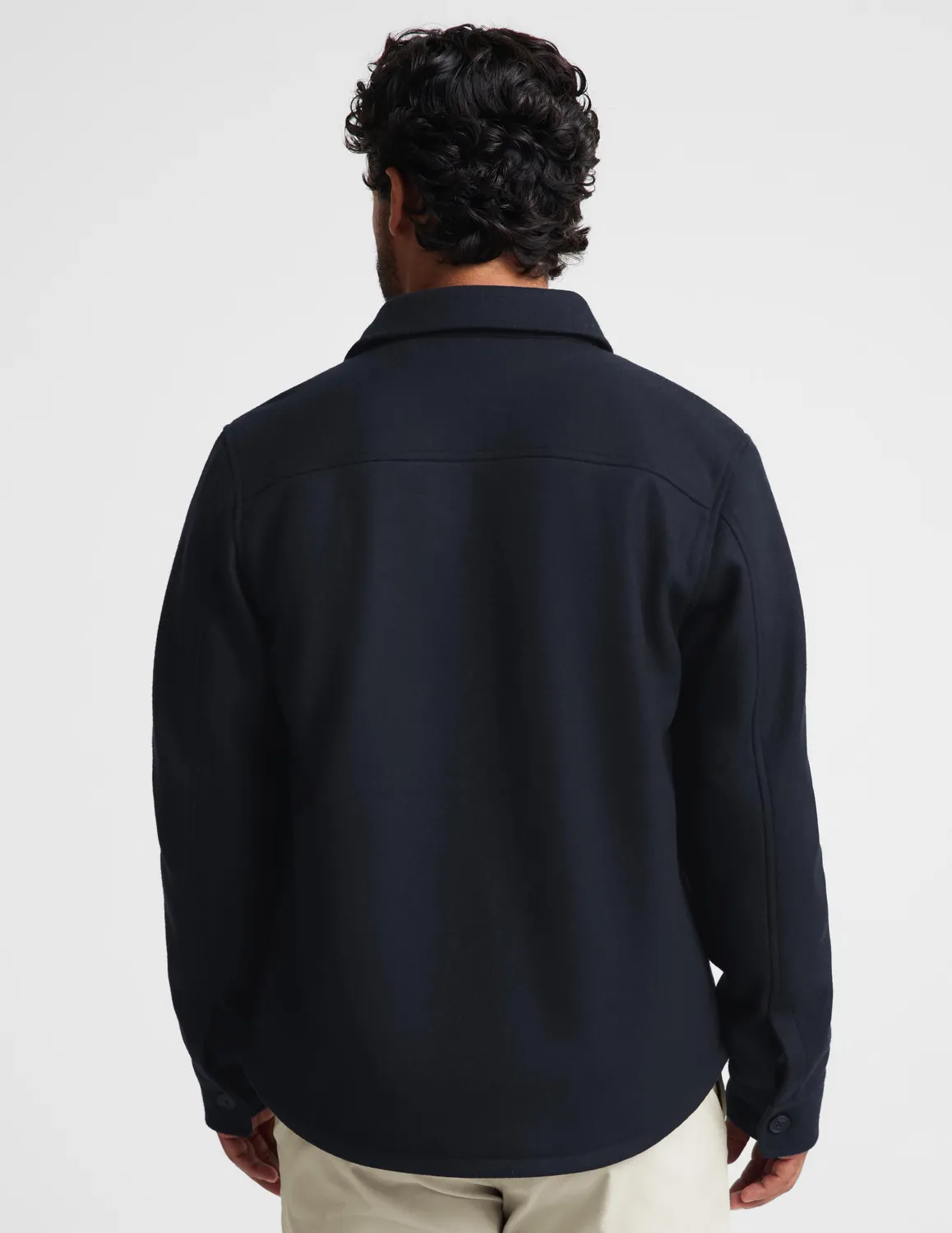 Beyond Yoga Day to Night Wool skjortjacka Nocturnal Navy ull