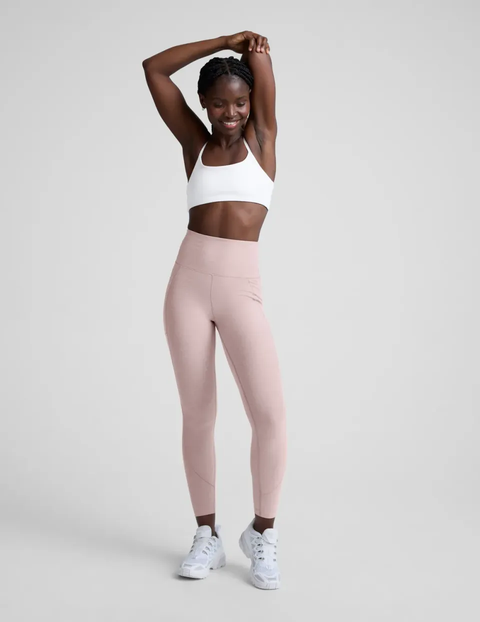 Beyond Yoga Spacedye Be Free Pocket leggings Pale Pink Heather fickor