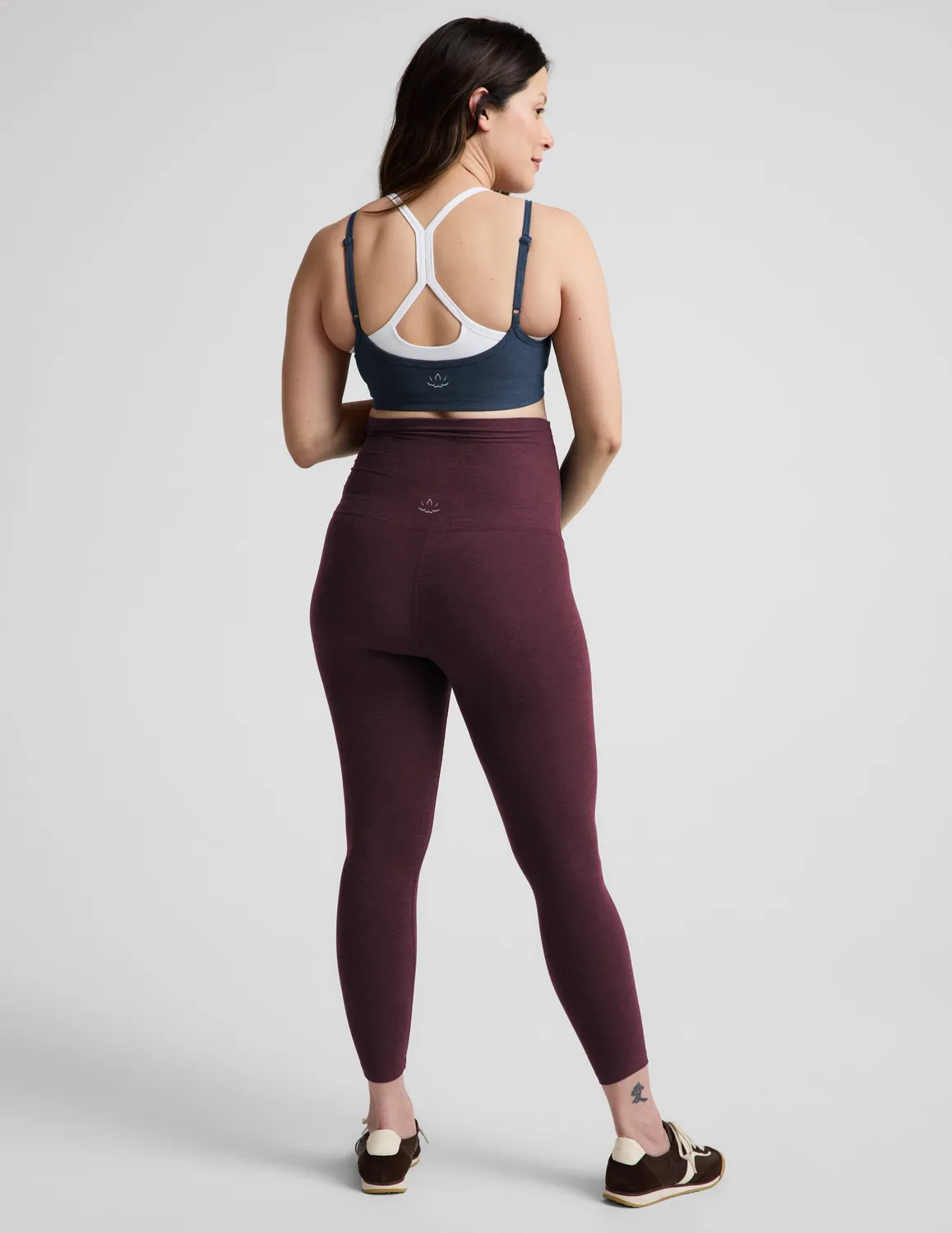 Beyond Yoga Spacedye Love the Bump Midi leggings Cabernet Heather gravid