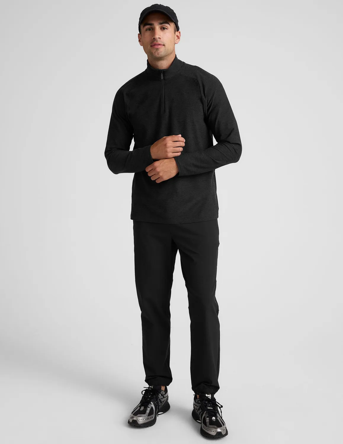 Beyond Yoga Spacedye Terrain Quarter Zip träningströja Darkest Night