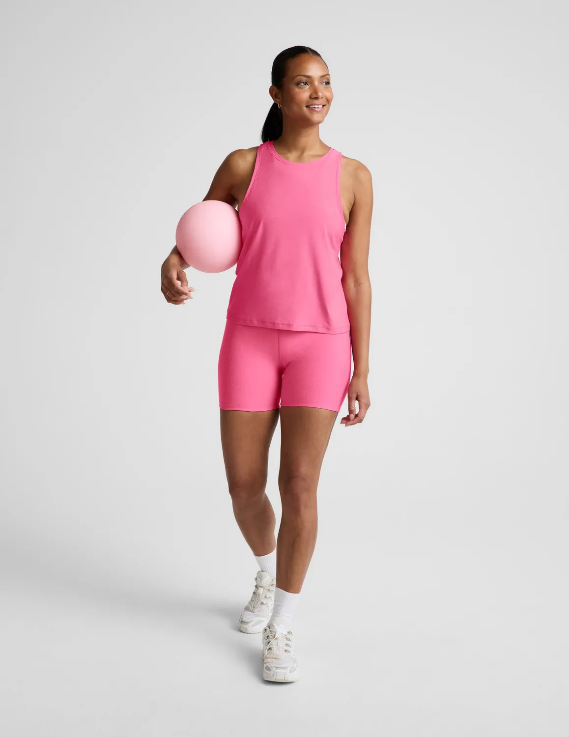 Beyond Yoga Featherweight Rebalance Tank linne Luscious Pink Heather lös