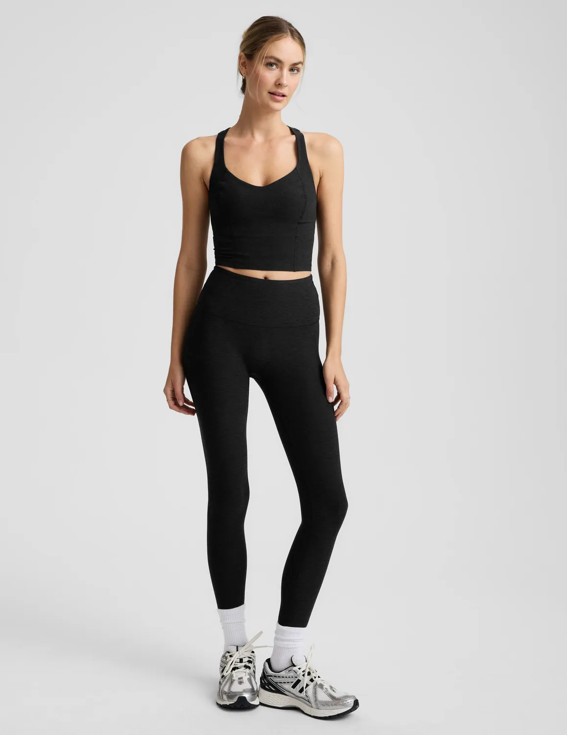 Beyond Yoga Spacedye Intensity Racerback Cropped Tank linne darkest night stöd