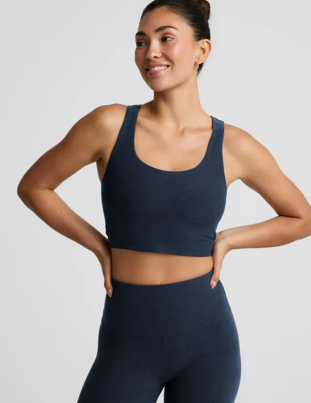 Beyond Yoga Spacedye Twister Cropped Tank croptop Nocturnal Navy inbyggd-bh