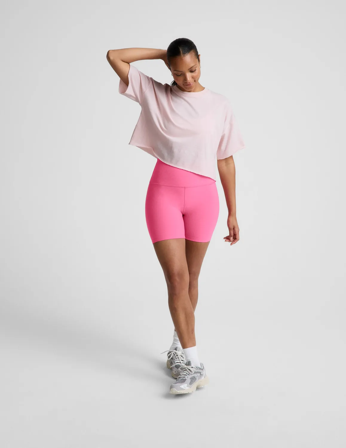Beyond Yoga SoftKnit Better Than Ever Cropped t-shirt rosa bomull