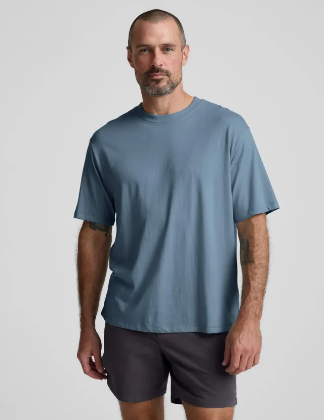 Beyond Yoga SoftKnit Cotton Tee t-shirt Harbor Blue bomull