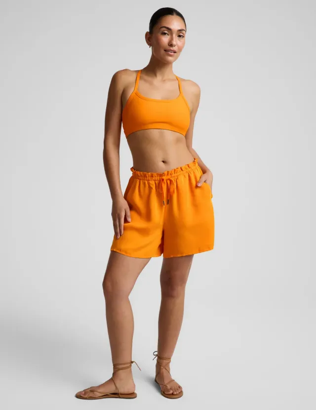 Beyond Yoga Sunkissed Cupro Drawstring Shorts Bright Citrus cupro