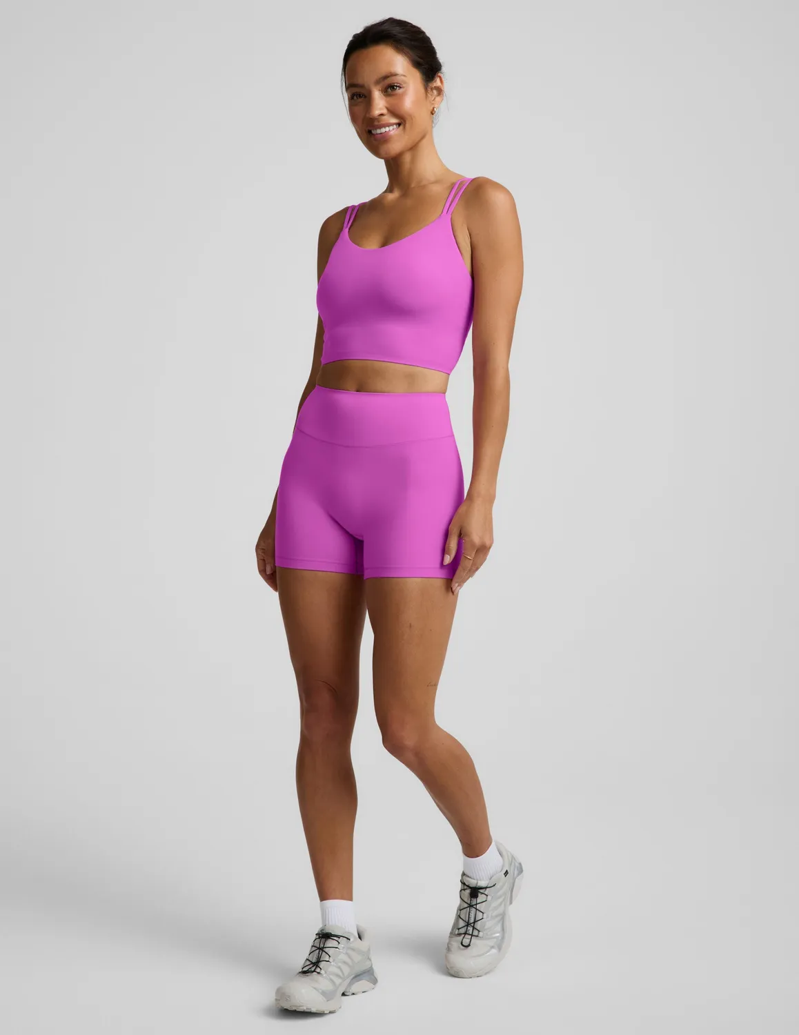 Beyond Yoga glowzone 4" bikershorts Electric Fuchsia hög midja