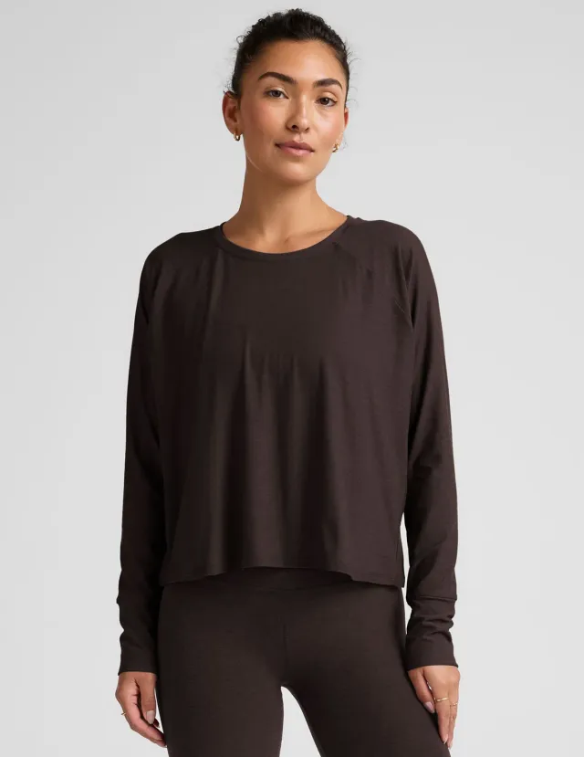 Beyond Yoga Featherweight Daydreamer Pullover tröja Dark Chocolate lätt