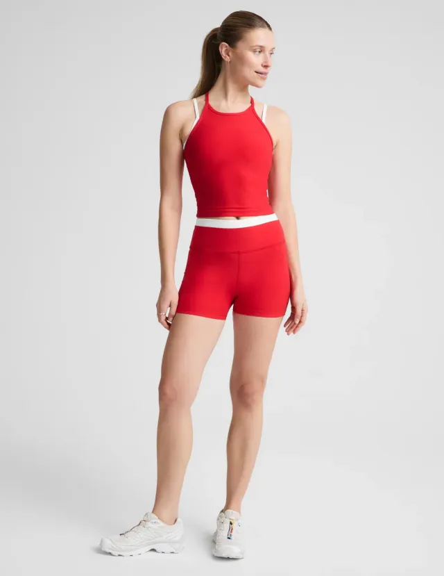 Beyond Yoga Spacedye Layered 3 Short shorts Candy Apple Red