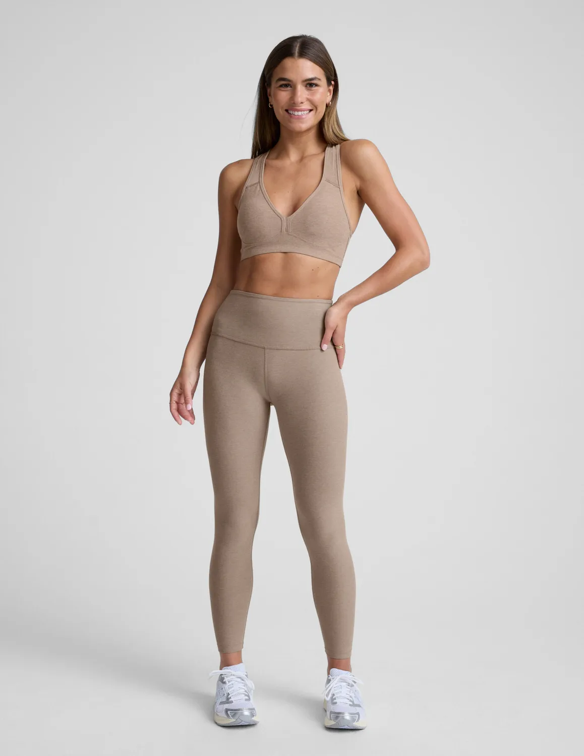 Beyond Yoga Spacedye Lift Your Spirits sport-bh Birch Heather vadderad