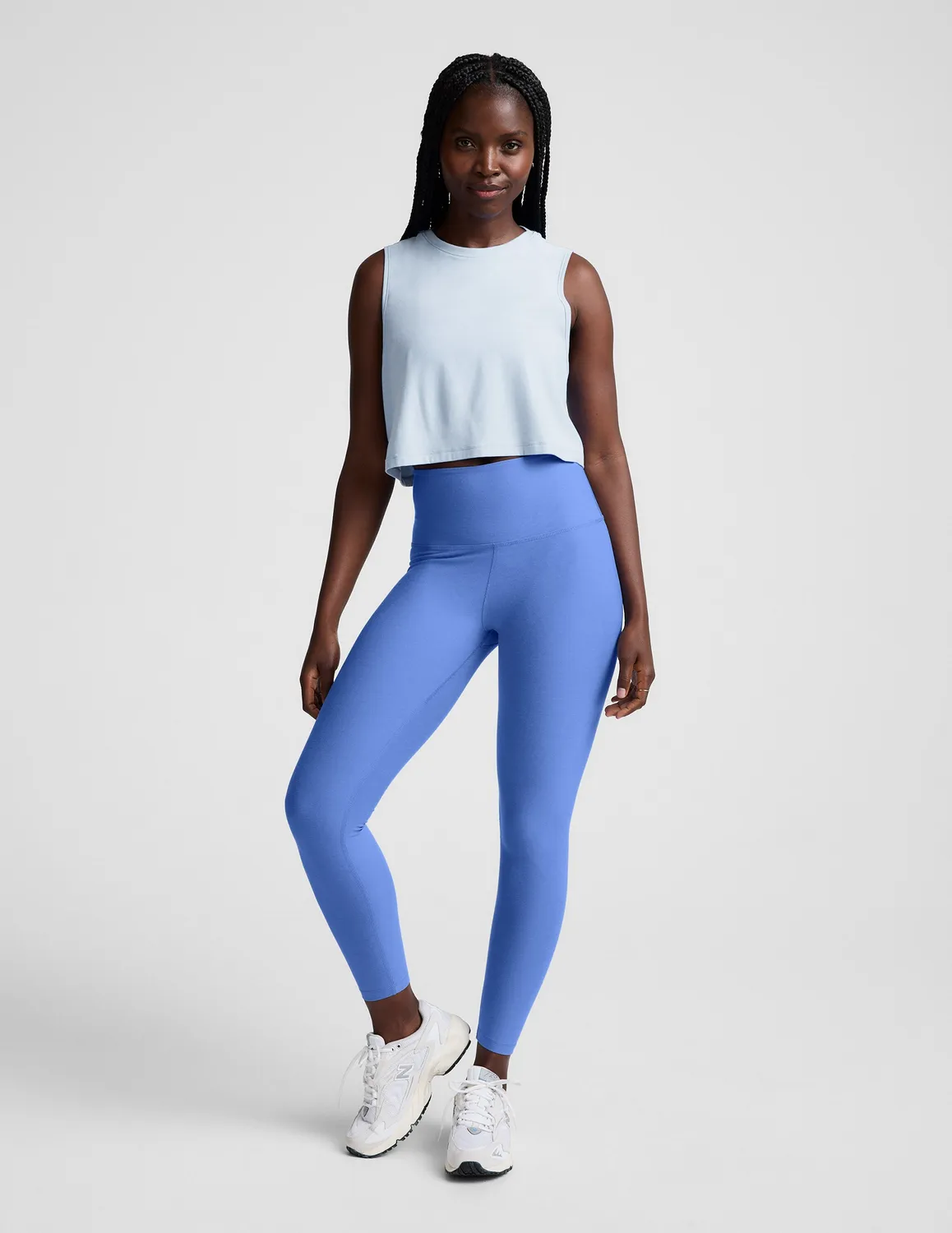 Beyond Yoga Featherweight Minimal Cropped Tank linne Morning Sky Blue luftig