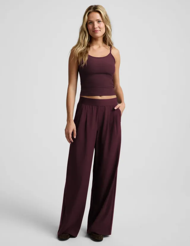 Beyond Yoga Elasticated Wide Leg Pant 29 byxor Cabernet stretch