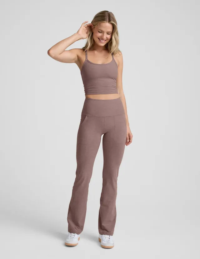 Beyond Yoga Spacedye High Waisted Practice Pocket Bootcut 31" chai