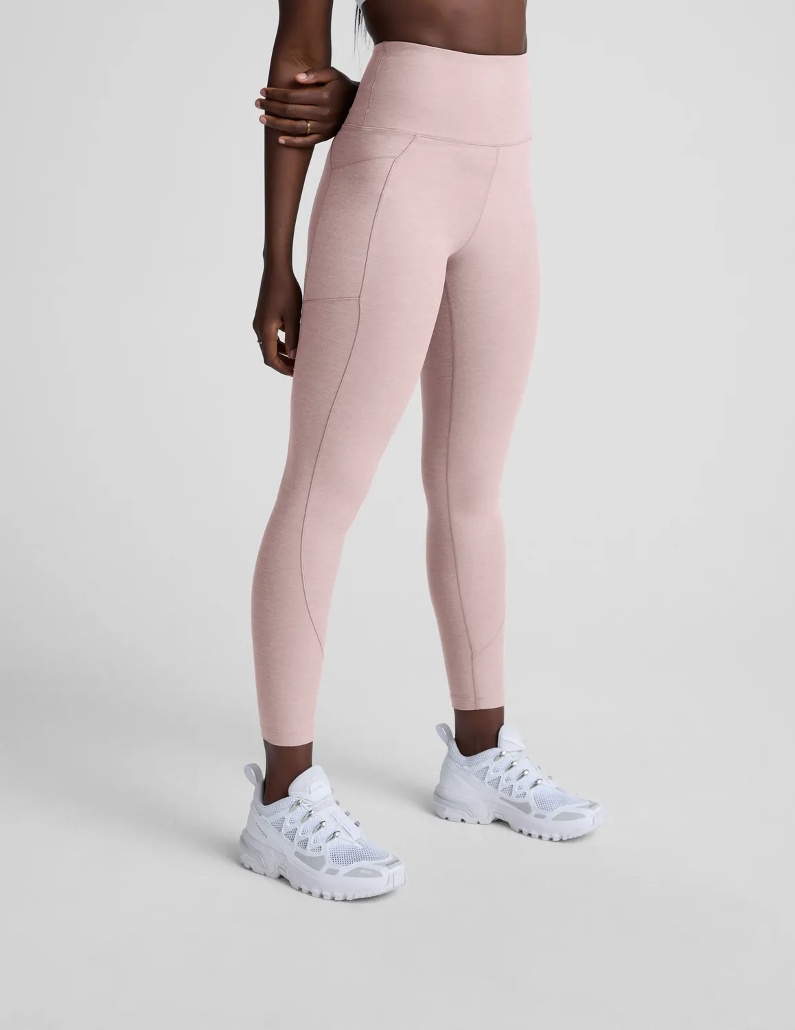 Beyond Yoga Spacedye Be Free Pocket leggings Pale Pink Heather fickor