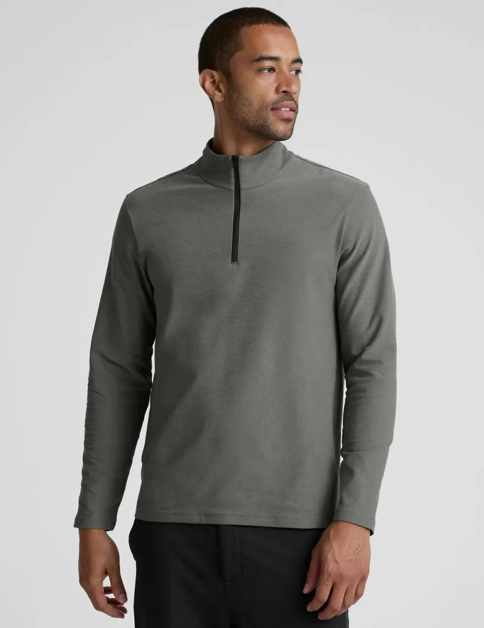 Beyond Yoga Spacedye Terrain quarter zip tröja Shadow Gray herr