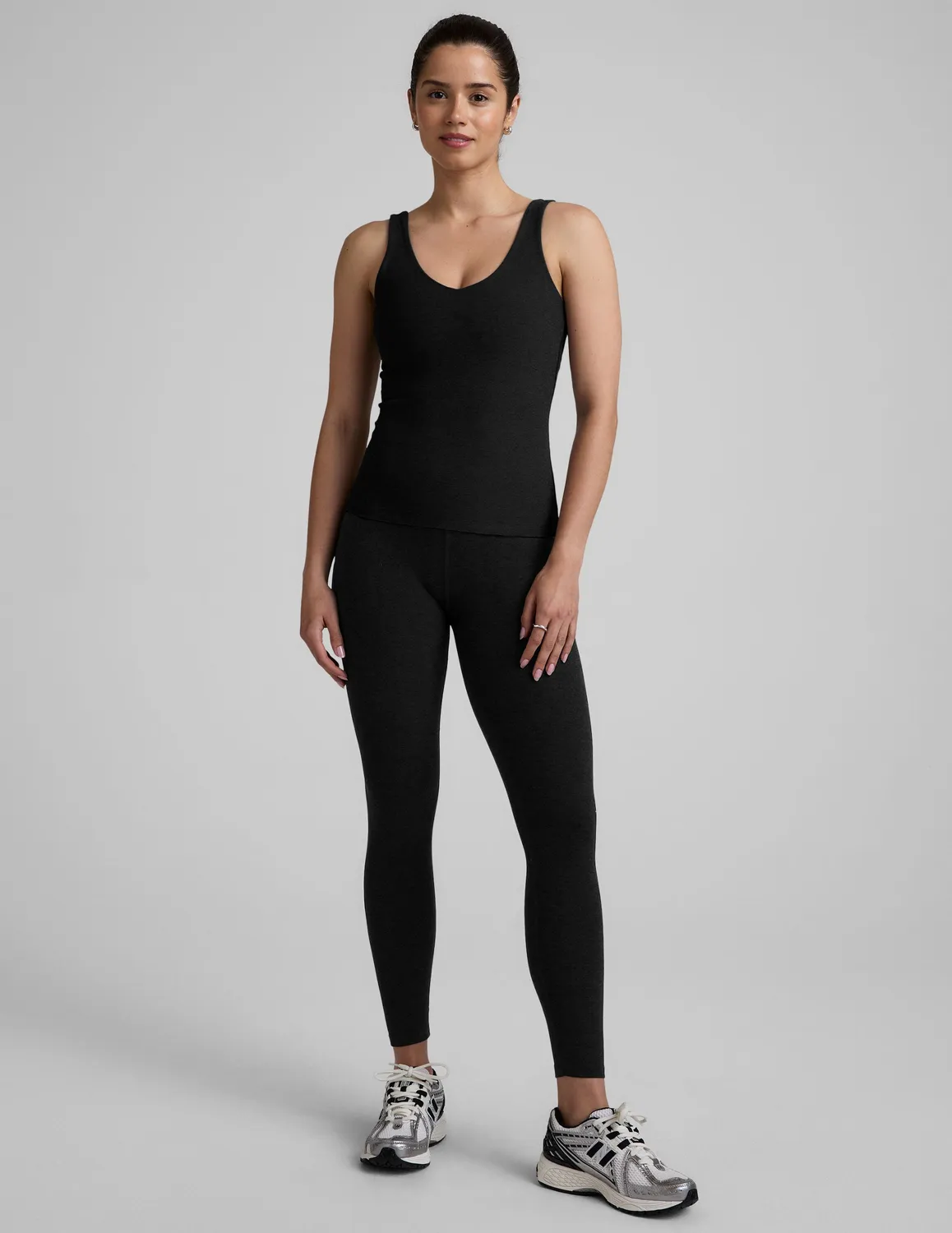 Beyond Yoga Spacedye Good Day Classic Tank linne Darkest Night inbyggd bh