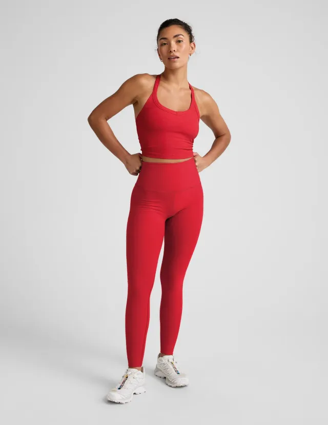 Beyond Yoga Spacedye Vitalize Full Length leggings chili red heather hög midja