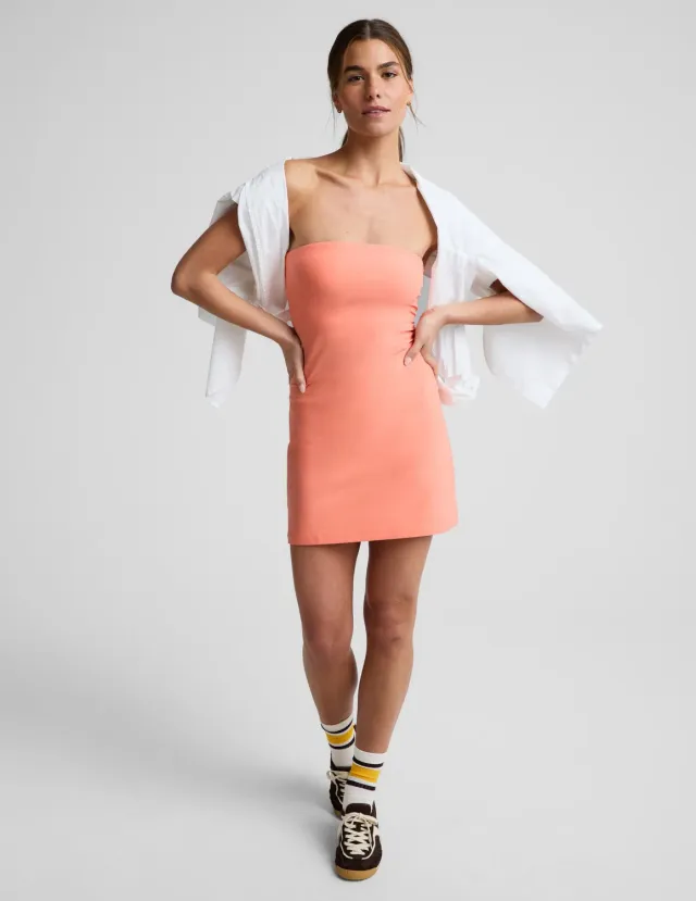 Beyond Yoga Spacedye Joy Strapless Miniklänning Dreamsicle axelbandslös