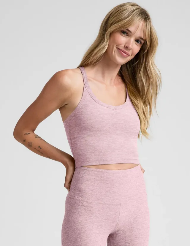 Beyond Yoga Spacedye On The Up Cropped linne Blush Blooms med bh