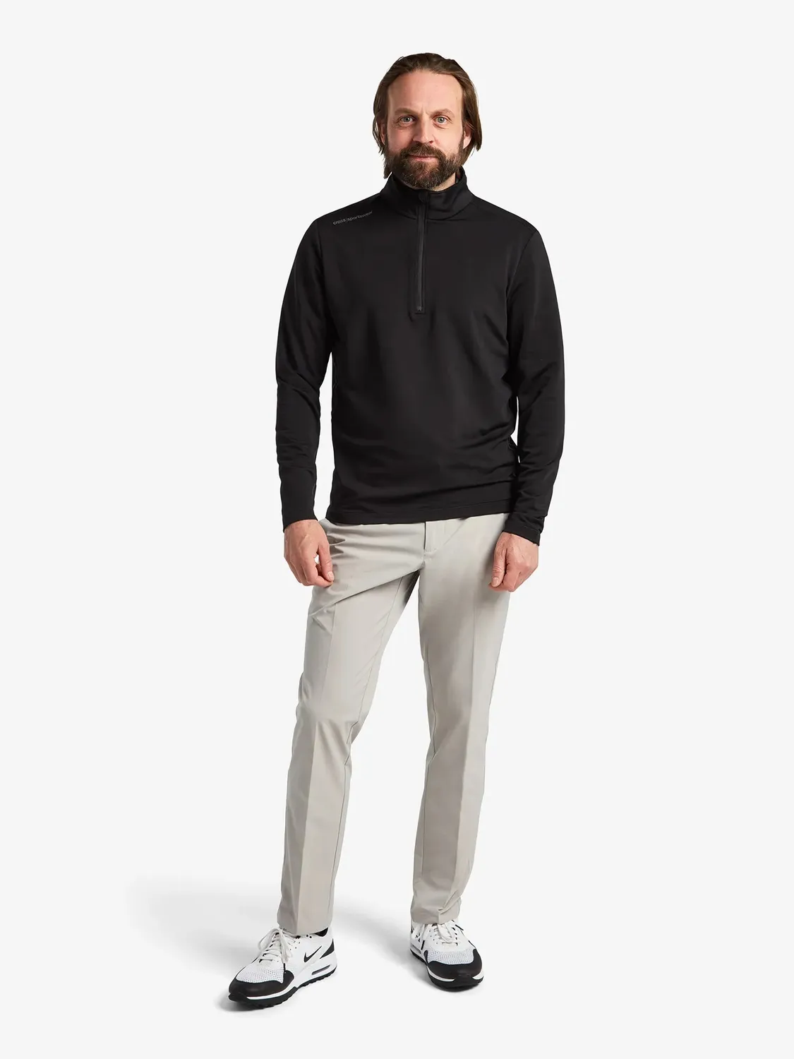Cross Sportswear Athletic Light halvzip svart herr lätt