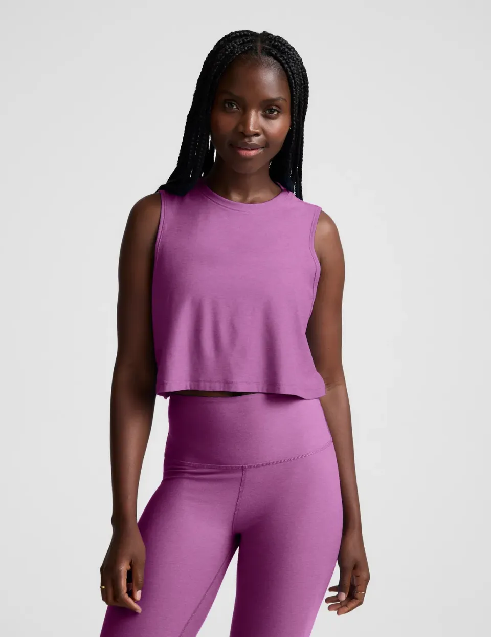 Beyond Yoga Featherweight Minimal Cropped Tank Fun Fuchsia mjuk