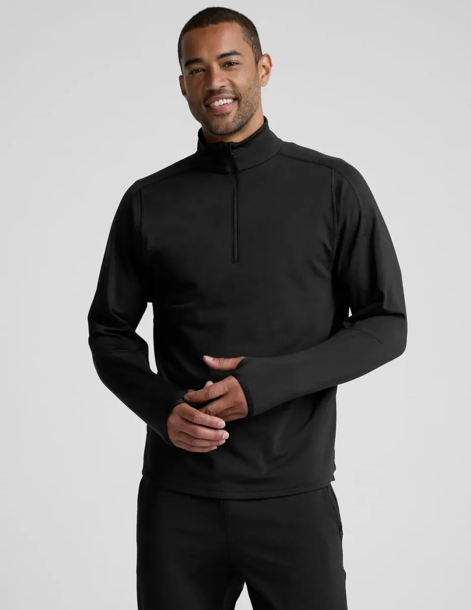 Beyond Yoga Pacer Fleece-Backed Quarter Zip herrtröja svart