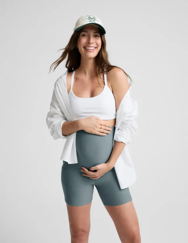 Beyond Yoga Spacedye Keep Pace 5" mamma-bikershorts Storm Heather
