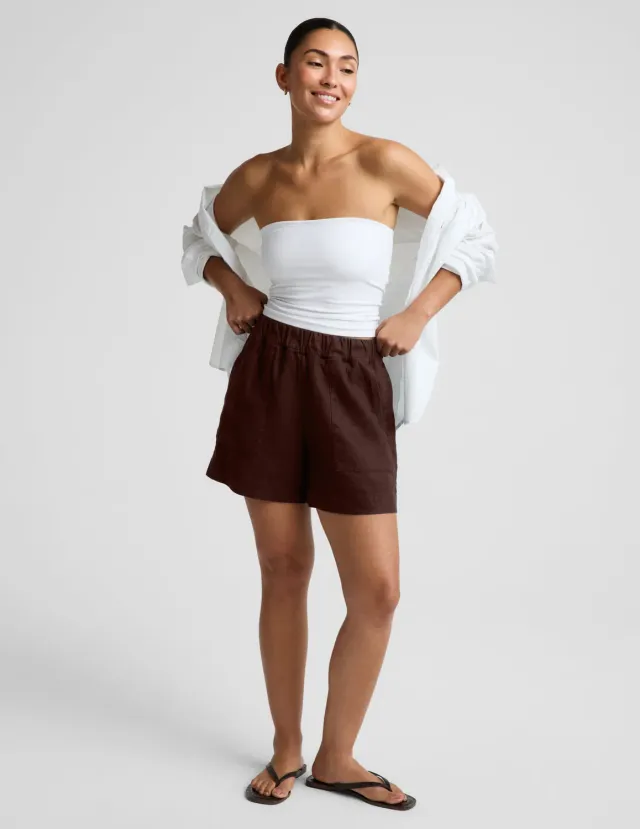 Beyond Yoga SoftWash Linen Easy Short shorts Iced Mocha neutral