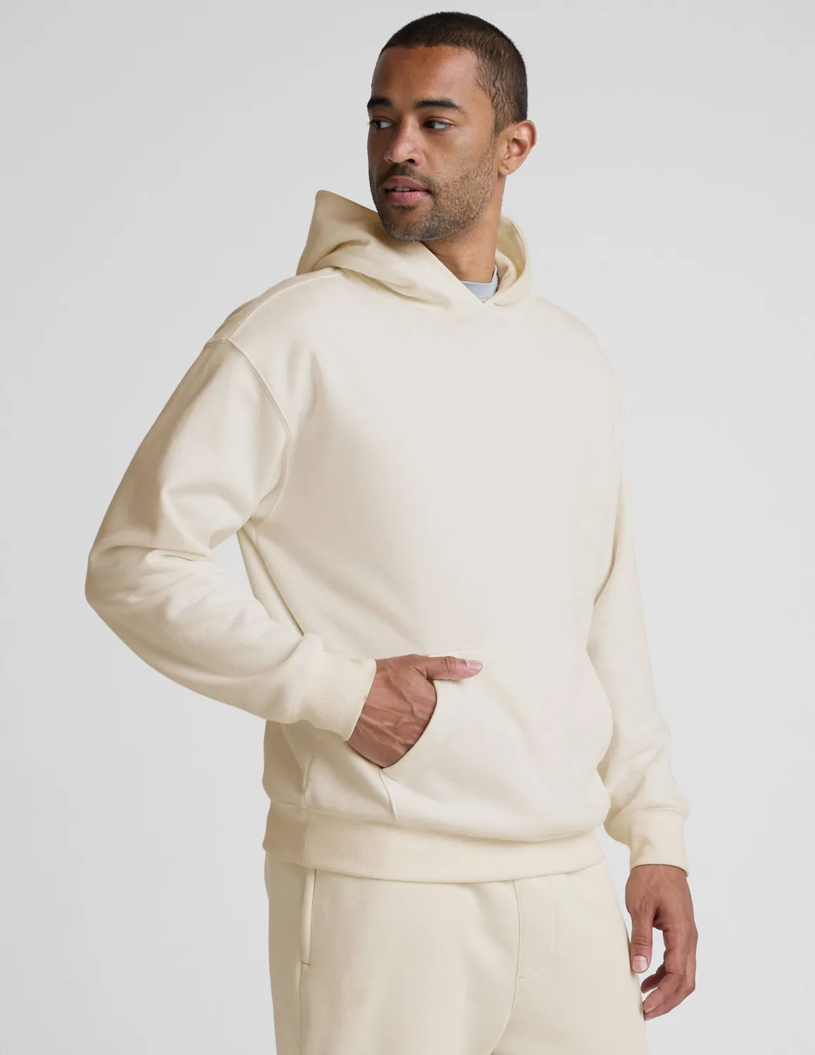 Beyond Yoga LuxeFleece Classic hoodie bone lös passform