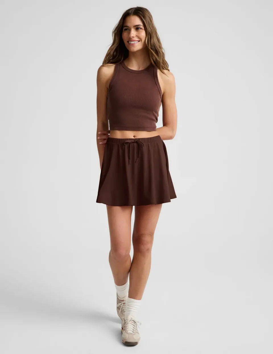 Beyond Yoga Sport Active Drawcord Mini Skirt sportkjol beige
