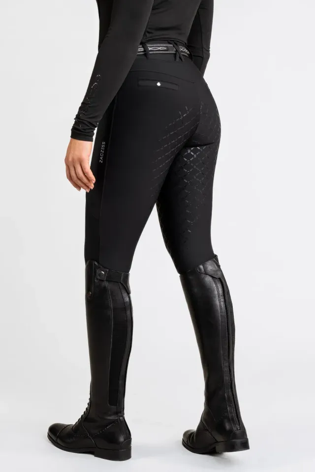 ZacZess London Hybrid ridleggings svart hög midja