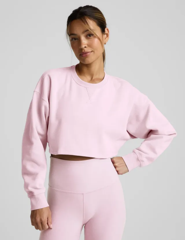 Beyond Yoga LuxeFleece Cropped Sweatshirt tröja Frosty Pink