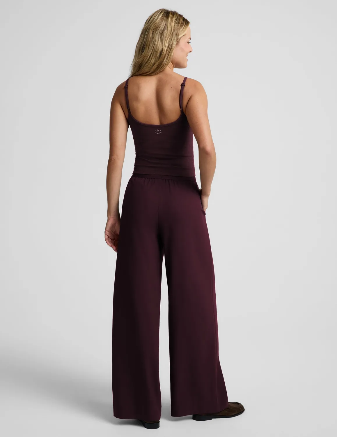 Beyond Yoga Elasticated Wide Leg Pant 29 byxor Cabernet stretch