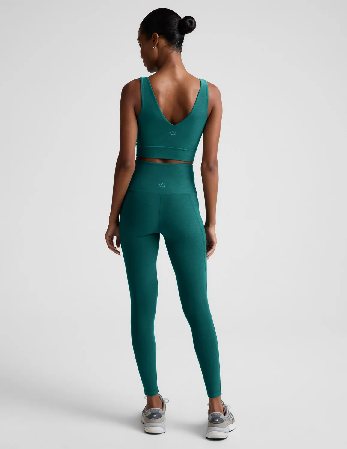 Beyond Yoga Spacedye Out Of Pocket High Waisted Midi leggings petrol med fickor