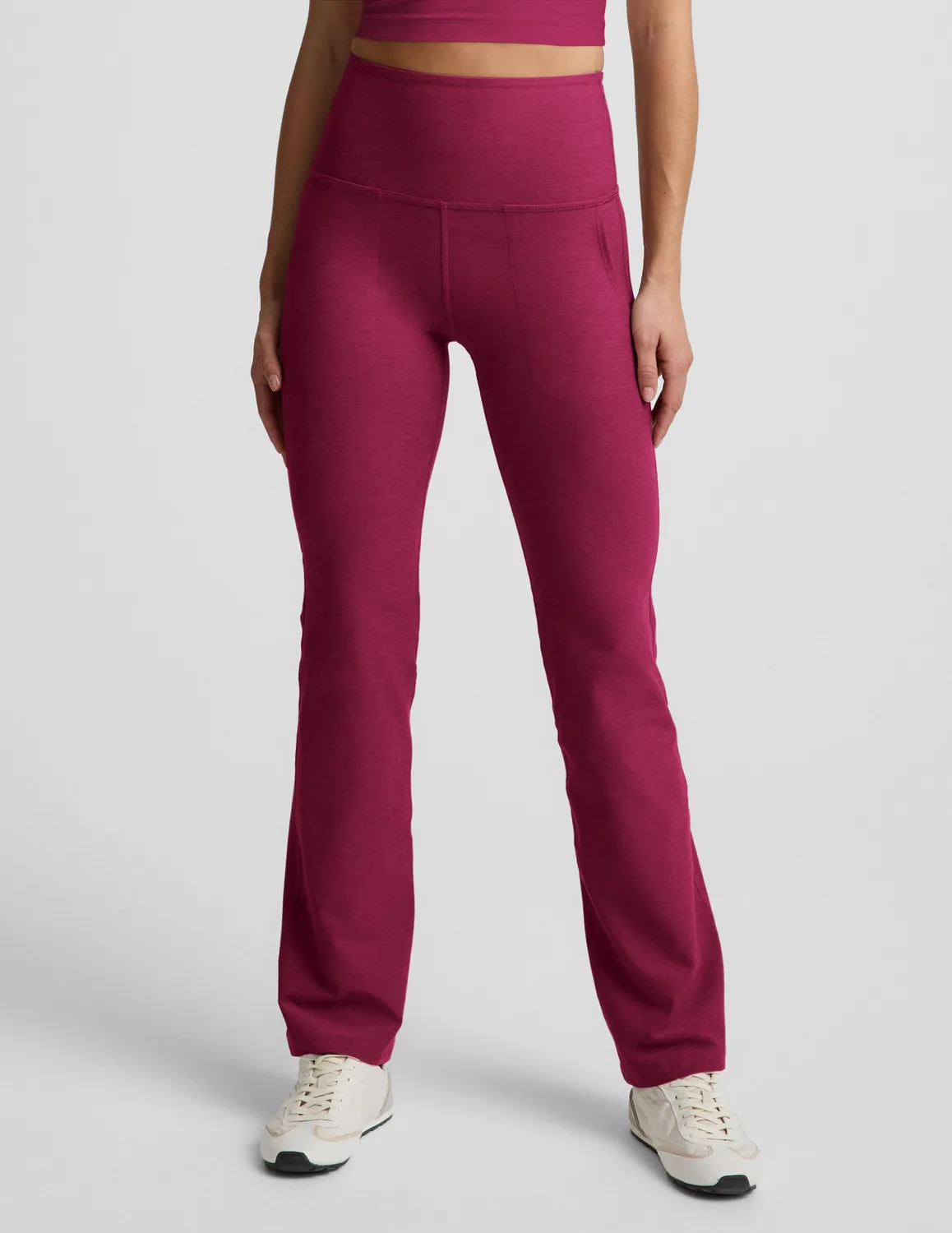 Beyond Yoga Spacedye High Waisted Practice Pocket Bootcut Pant 31" yogabyxor Sangria Heather