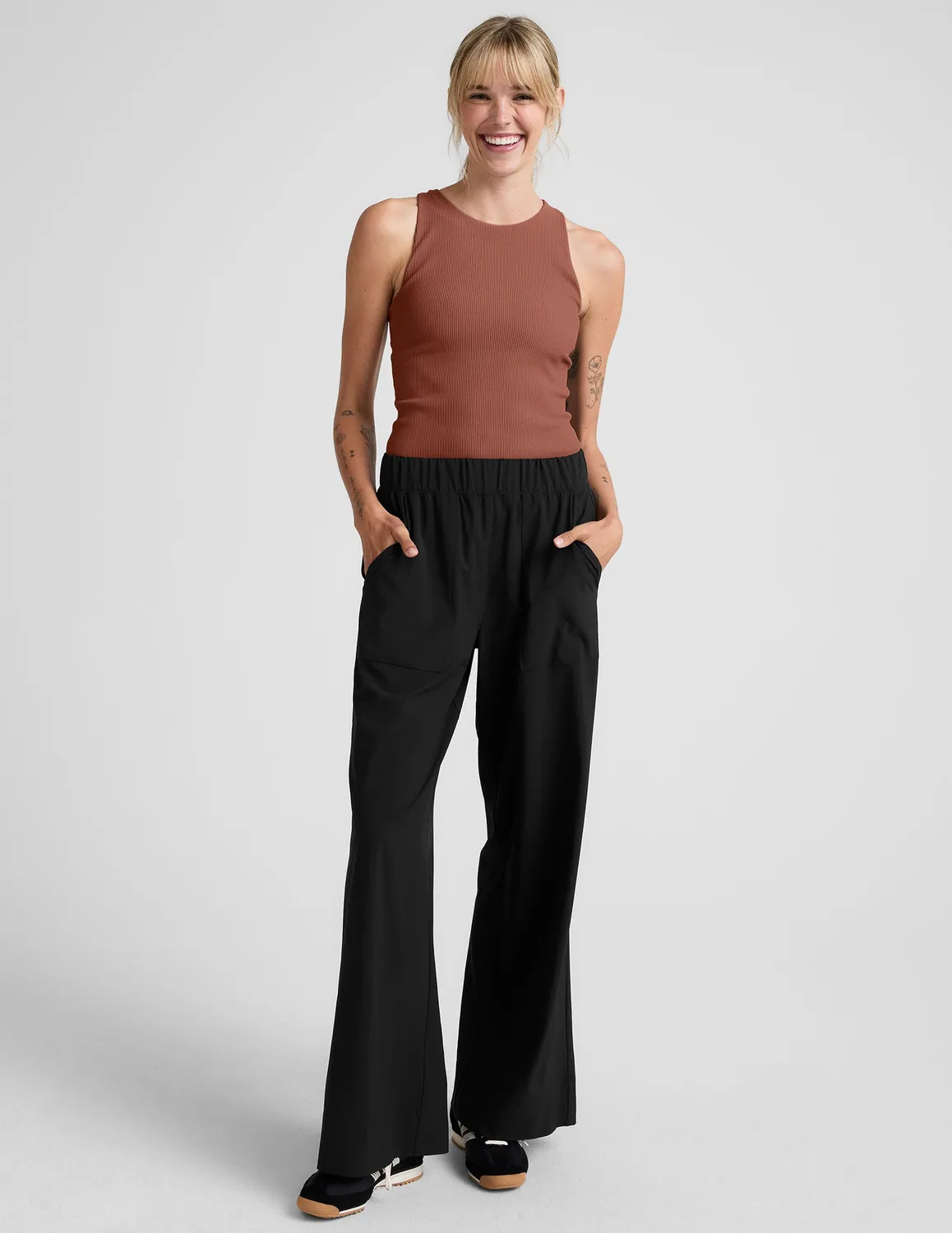Beyond Yoga Refocus Ribbed Classic Tank linne Opulent Auburn ribb