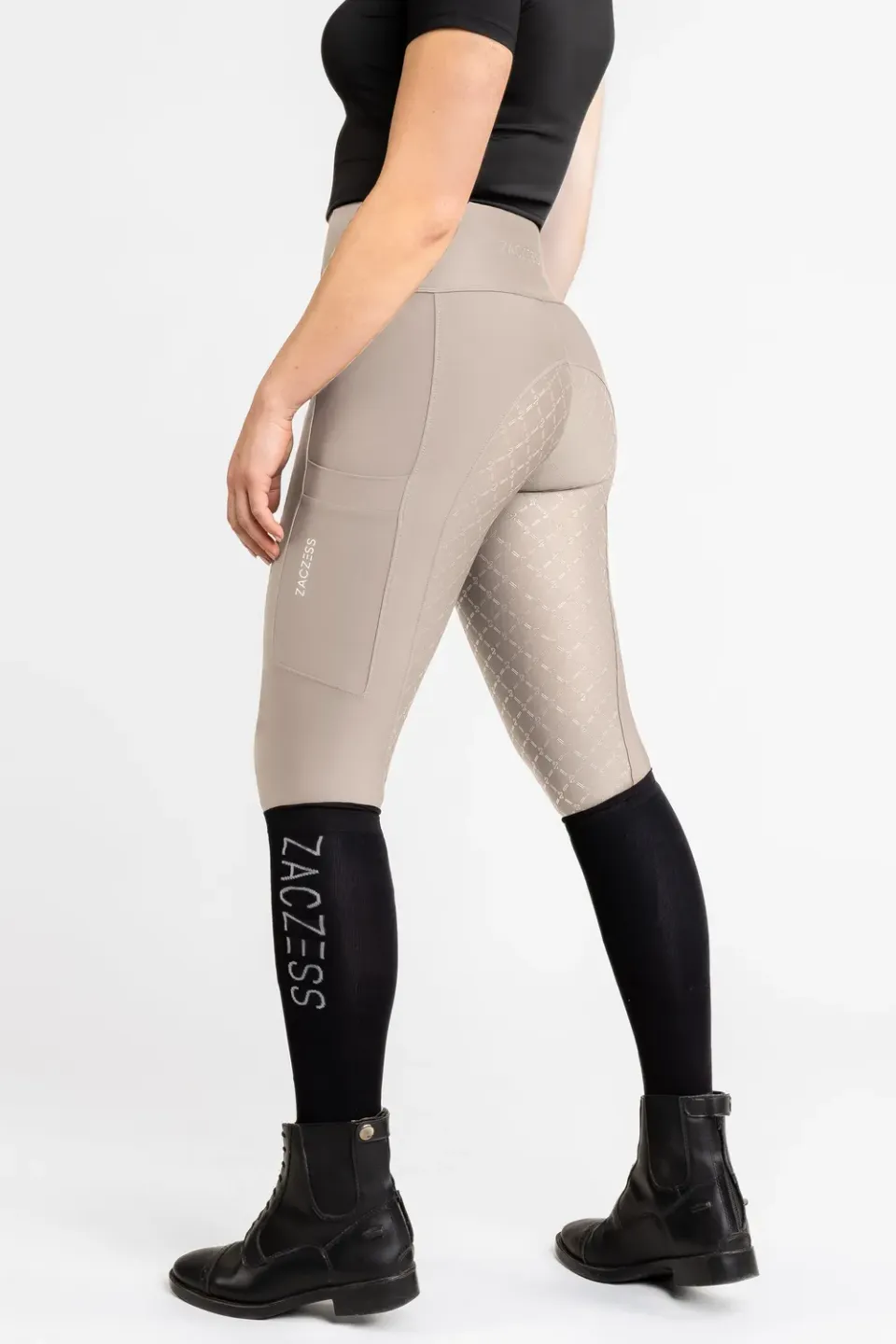 ZacZess Ohio ridleggings pearl ljus med fickor