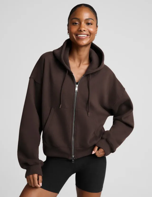 Beyond Yoga LuxeFleece 2.0 Full-Zip Hoodie dark chocolate hoodie