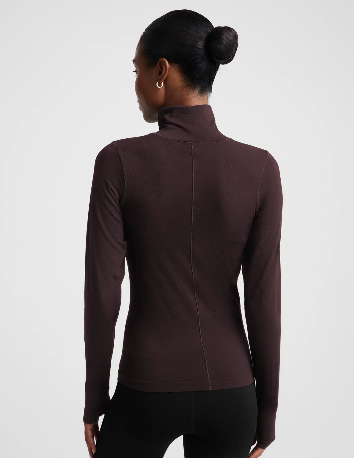 Beyond Yoga LuxeKnit Merino Wool Turtleneck polotröja Cocoa Plum