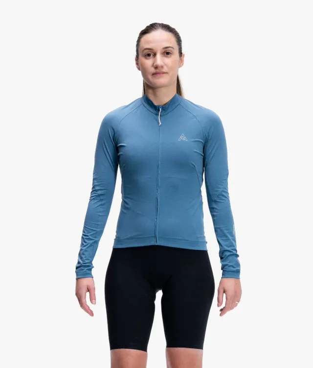 7MESH Atlas Long Sleeve Jersey cykeltröja Lake Blue långärmad