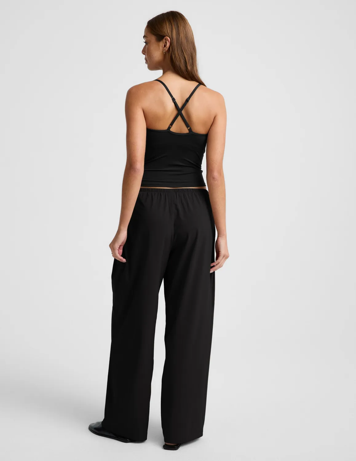Beyond Yoga Solstice Drawstring Wide Leg Pant 29 byxor svart
