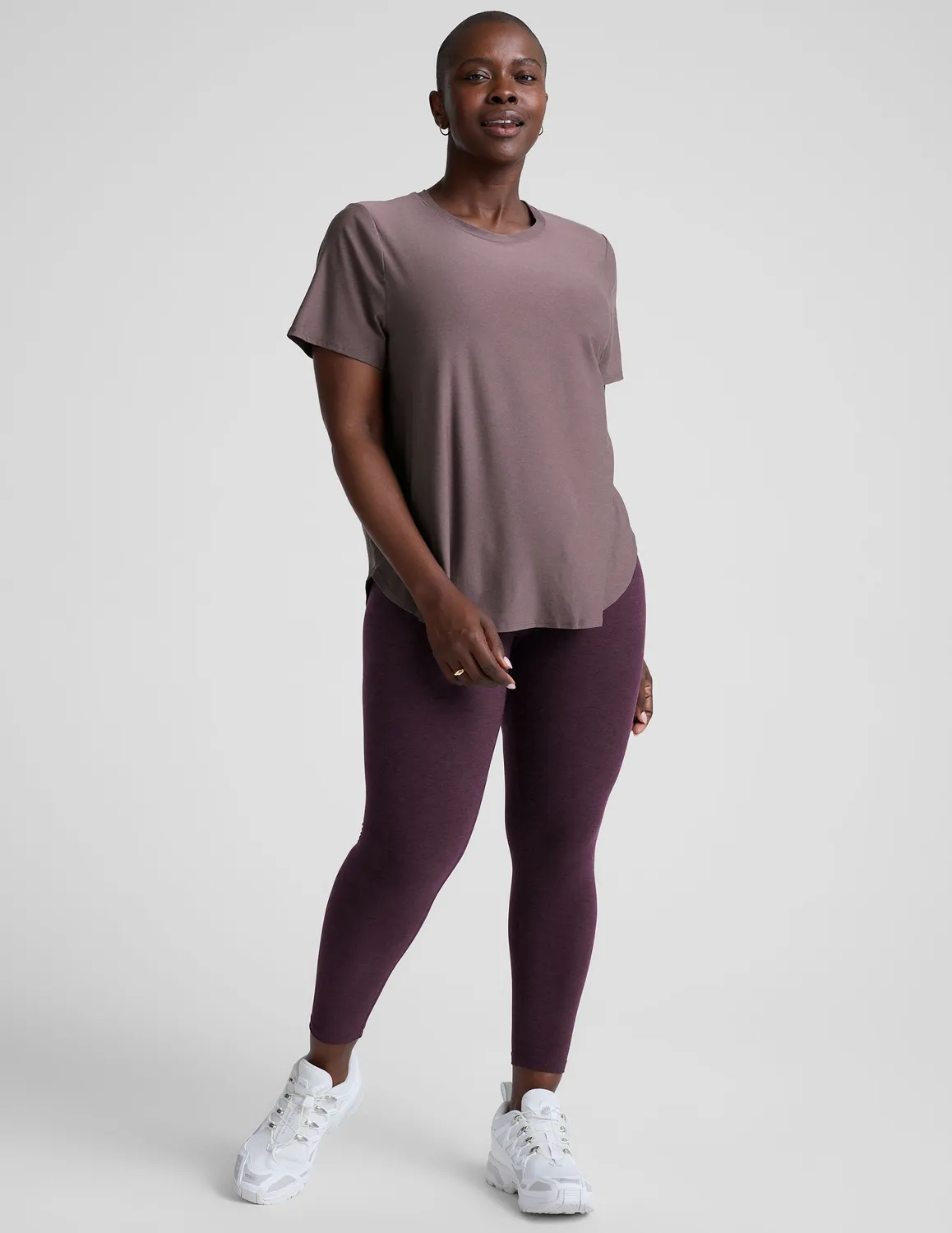 Beyond Yoga Featherweight On The Down Low T-shirt Soft Violet Dusk Heather luftig