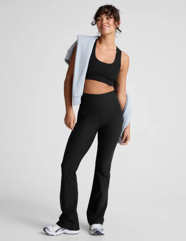 Beyond Yoga Spacedye Practice Pocket Bootcut byxor 29" Darkest Night