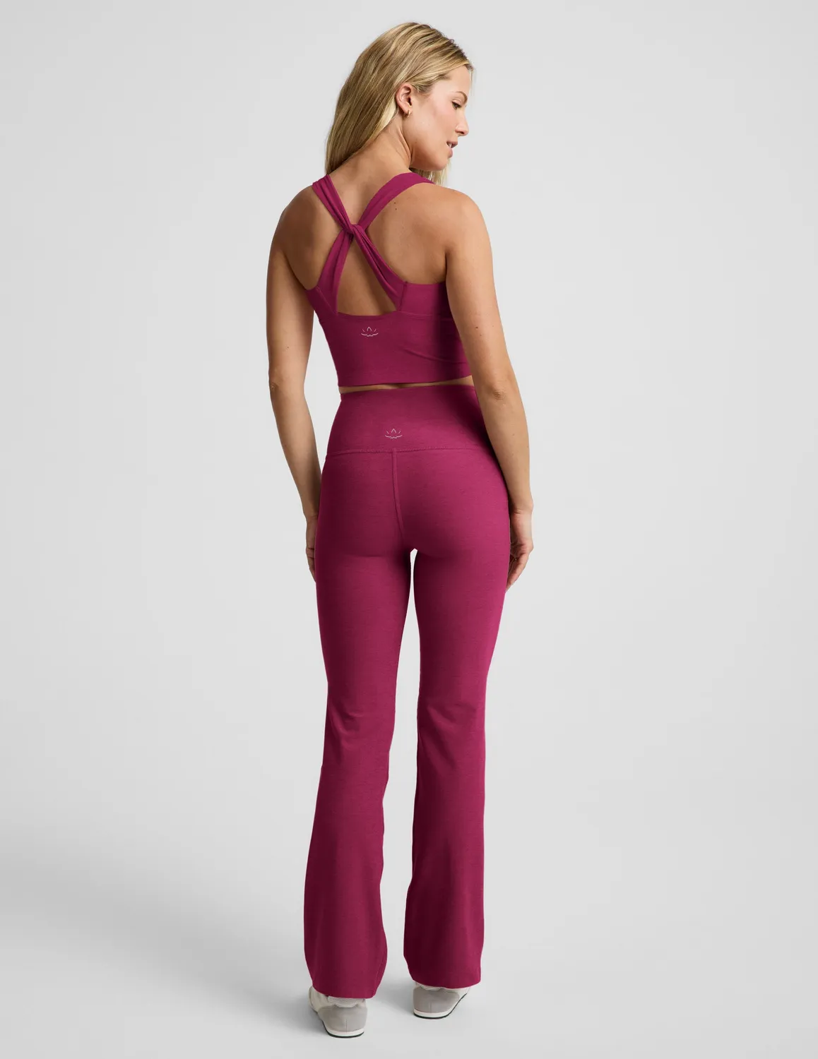 Beyond Yoga Spacedye High Waisted Practice Pocket Bootcut Pant 31" yogabyxor Sangria Heather